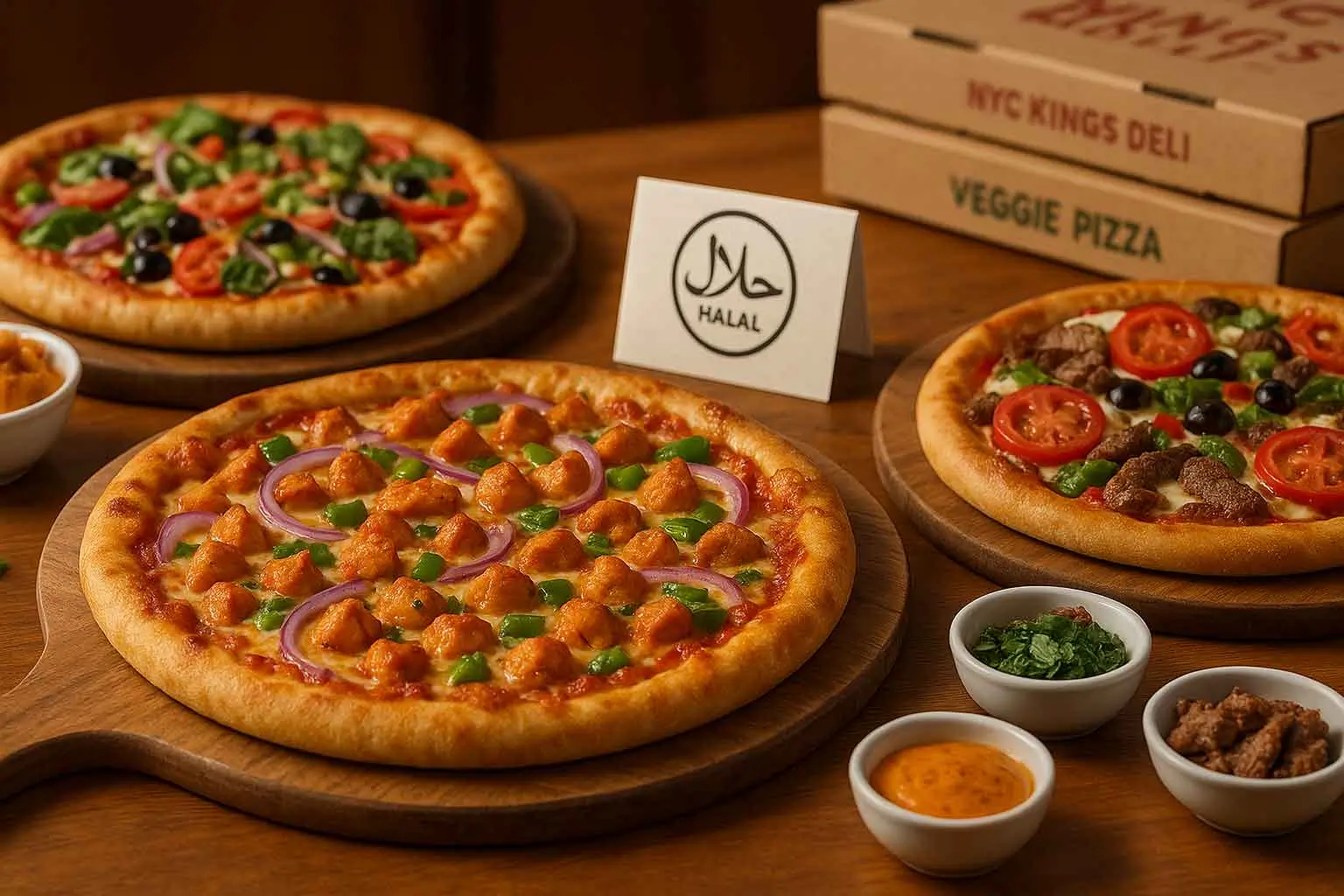 Halal pizza options