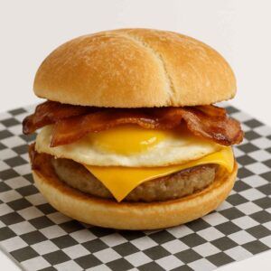 Breakfast Sandwich Eggs with Bacon, Ham, or Sausage Patty with Cheese